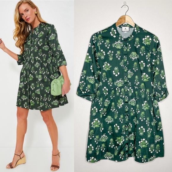 Tuckernuck Viridian Stamped Bouquets Royal Shirt Dress XL - threedaughtersproperties.com Tuckernuck Viridian Stamped Bouquets Royal Shirt Dress XL - threedaughtersproperties.com